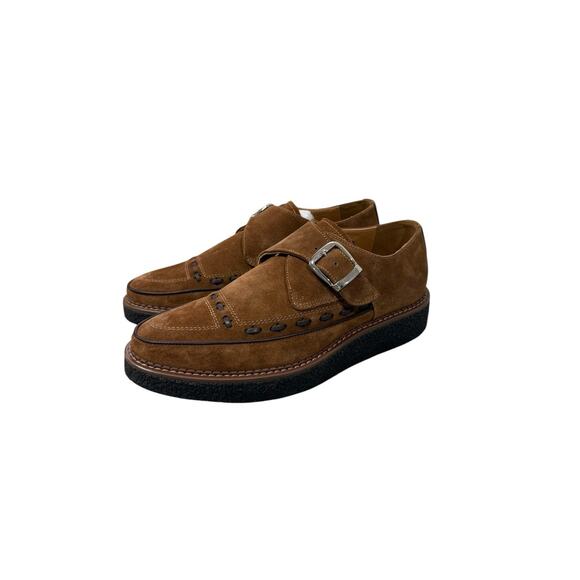 Straight To Hell MEMPHIS BROWN SUEDE CREEPERS Rockabilly Style Edgy M 7.5 W 9 main image 7